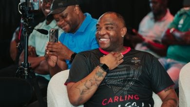 Benni McCarthy at an event laughing