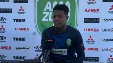 AmaZulu FC midfielder Bongani Zungu speaking with media