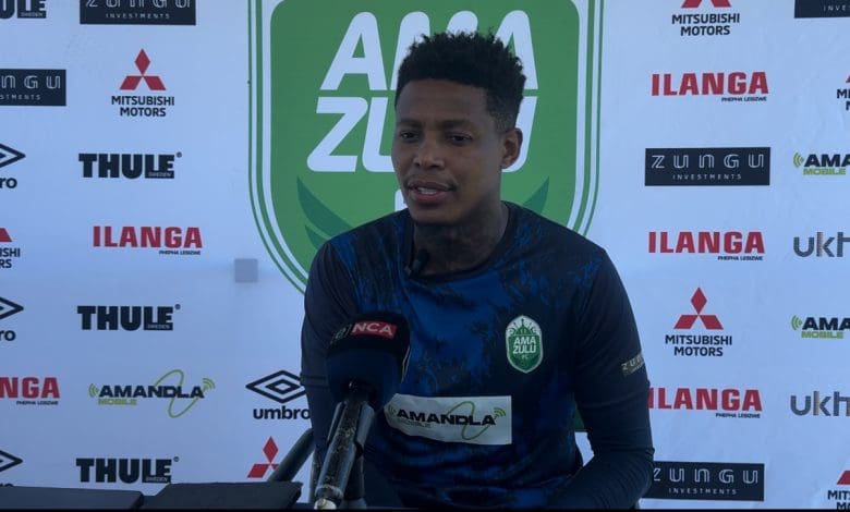 AmaZulu FC midfielder Bongani Zungu speaking with media