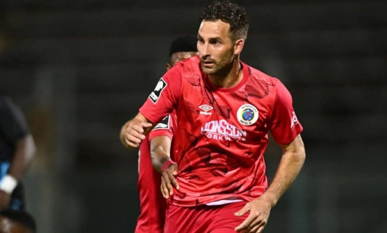 Bradley Grobler celebrates a goal for SuperSport