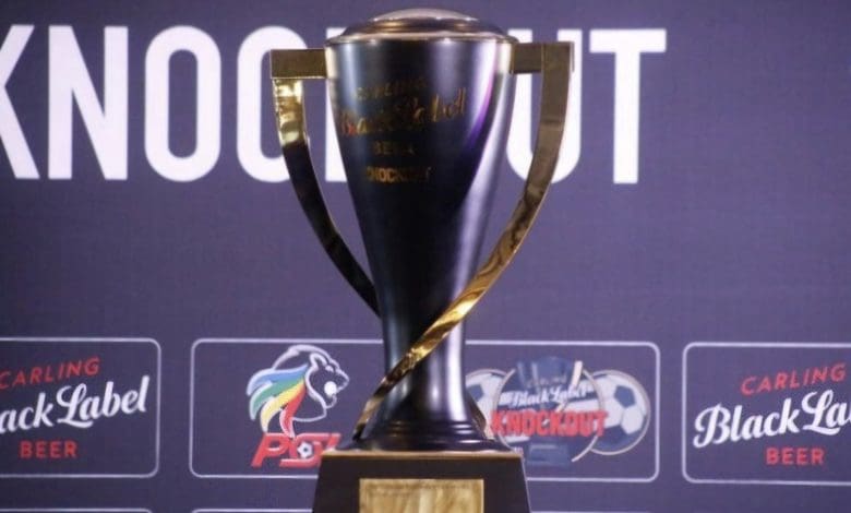 Carling Knockout Trophy displayed