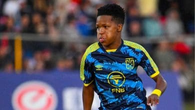 Cape Town City start and Chelsea trialist Emile Witbooi in action during Engen Cup