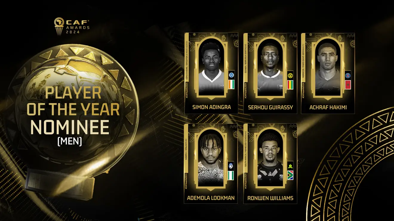 Five nominees for Player of the Year at 2024 CAF Awards including Ronwen Williams