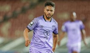 Cape Town City midfielder Haashim Domingo in action as his career revival continues after flopping at Raja Casablanca