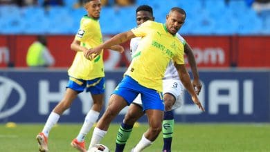 Mamelodi Sundowns striker Iqraam Rayners in a match against Marumo Gallants