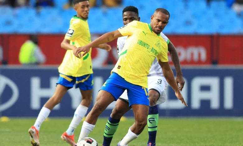 Mamelodi Sundowns striker Iqraam Rayners in a match against Marumo Gallants