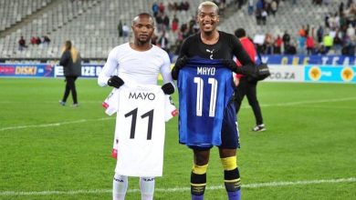 Khanyisa Mayo and Khanyisile Mayo after a match