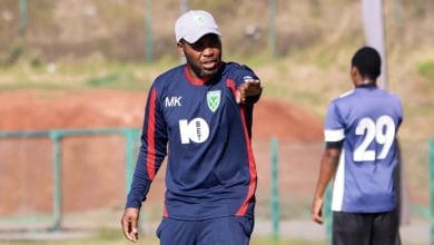 Mabhuti Khenyeza during training at Golden Arrows