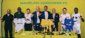 Mamelodi Sundowns chairman Tlhopie Motsepe unveils a new technical team