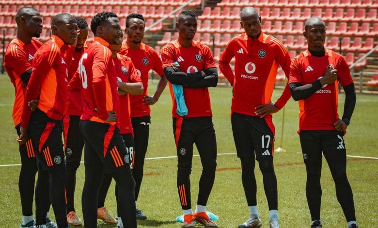 Orlando Pirates players at a training session