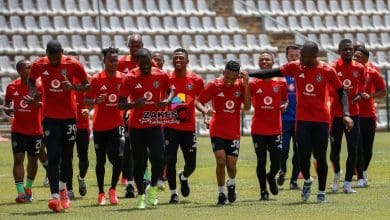 Orlando Pirates players during a training session