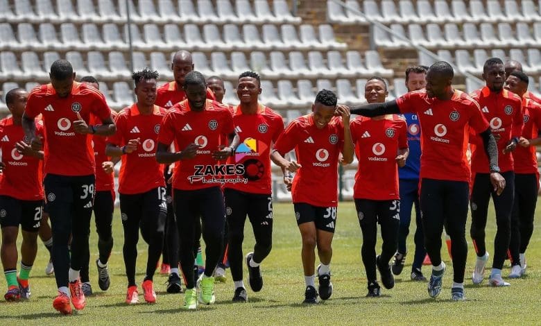 Orlando Pirates players during a training session