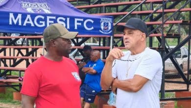 Coach Owen Da Gama at Magesi training session