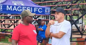 Coach Owen Da Gama at Magesi training session