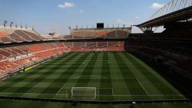 A picture of an empty Peter Mokaba Stadium