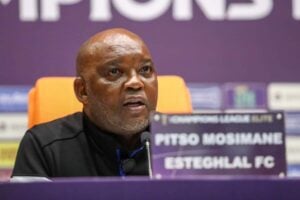 Esteghlal FC coach Pitso Mosimane during a presa conference ahead of the Al Ahli Saudi clash
