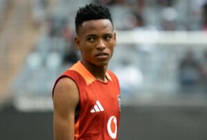 Relebohile Mofokeng of Orlando Pirates before a game