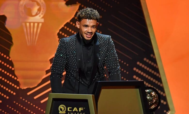 Bafana Bafana star Ronwen Williams securing Goalkeeper of the Year award at CAF awards