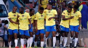 Mamelodi Sundowns players celebrating