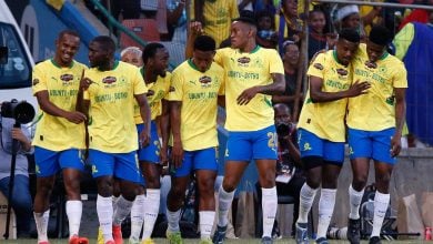 Mamelodi Sundowns players celebrating