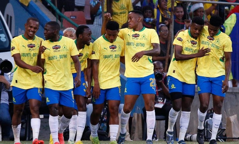 Mamelodi Sundowns players celebrating