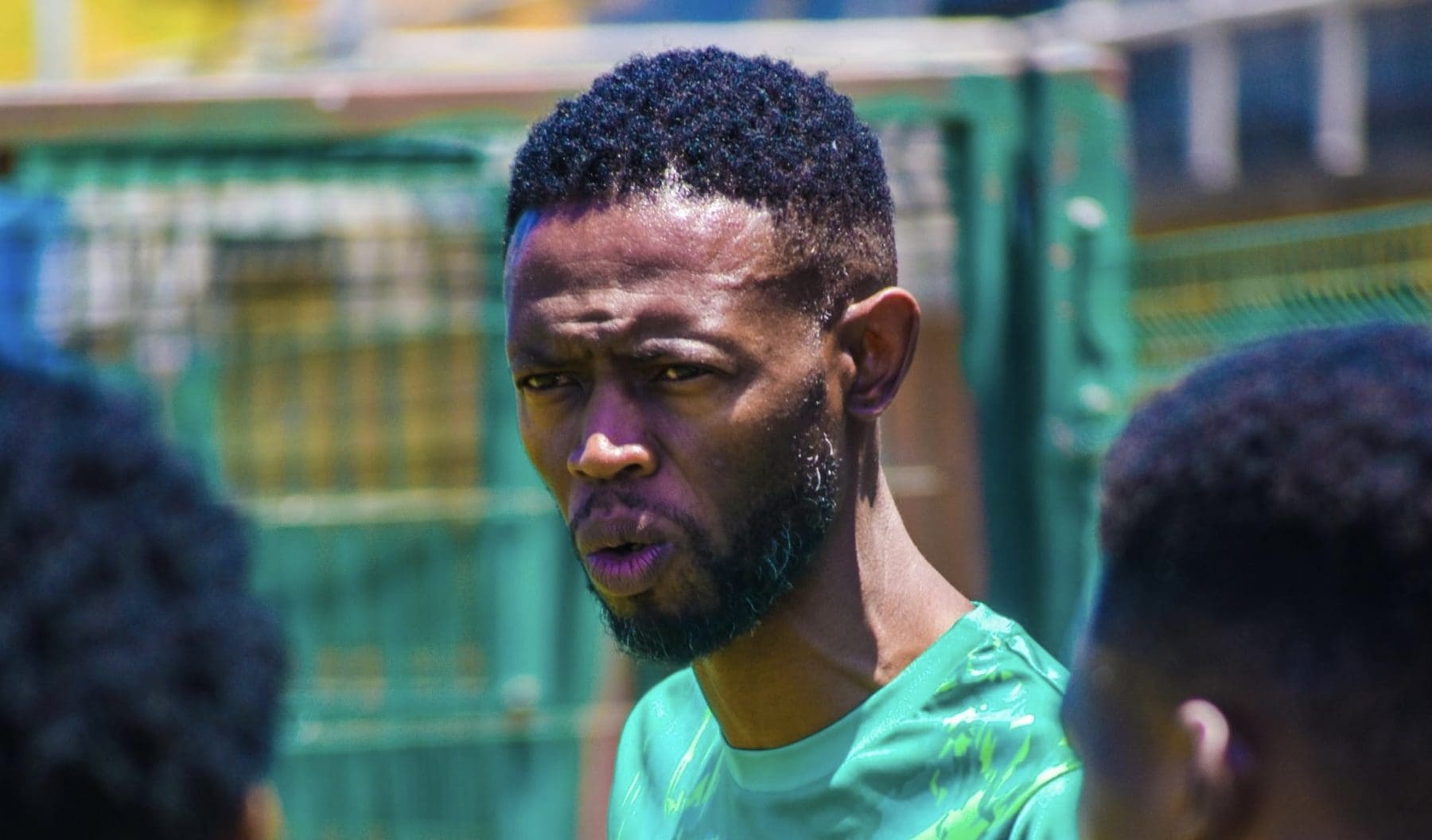 AmaZulu FC coach Vusumuzi Vilakazi giving instructions during training