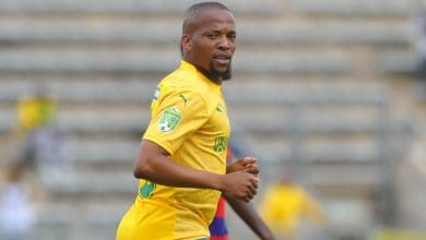 Aubrey Ngoma in Mamelodi Sundowns colours