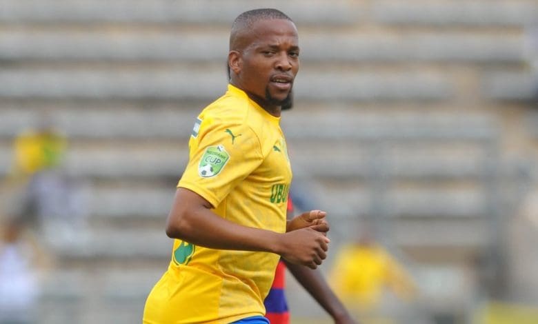 Aubrey Ngoma in Mamelodi Sundowns colours