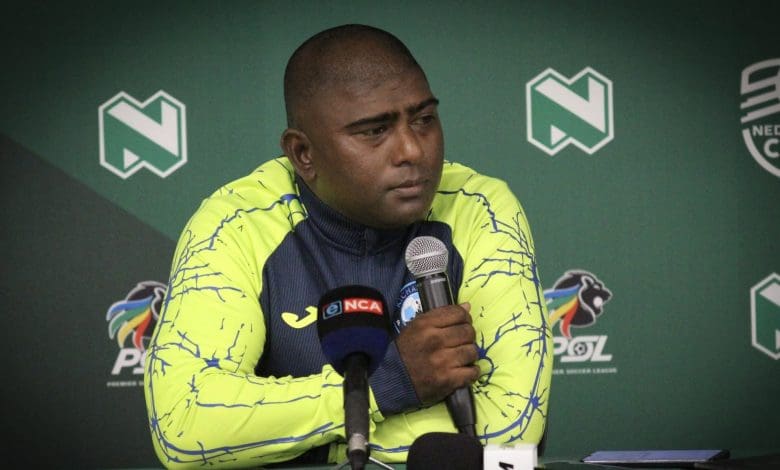 Richards Bay FC coach Ronnie Gabriel during the presser