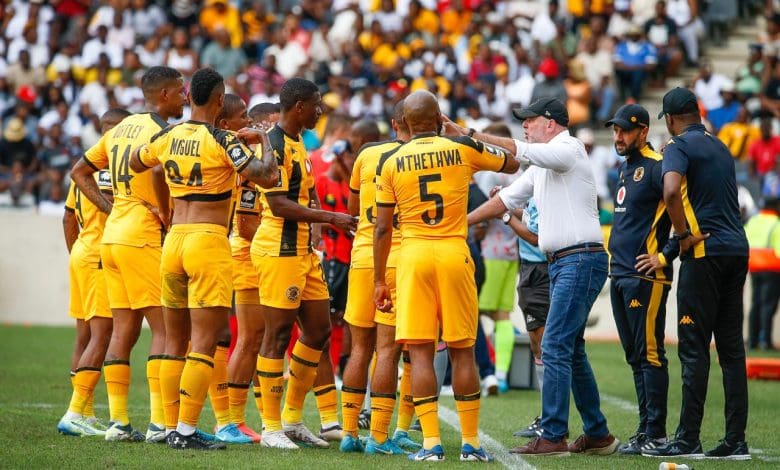 Kaizer Chiefs coach Nasreddine Nabi with his players.