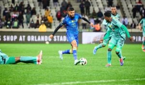 New Mamelodi Sundowns defender Keanu in action in the Betway Premiership