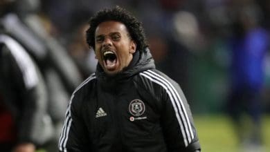 Kermit Erasmus celebrating at Orlando Pirates