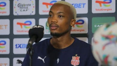 CR Belouizdad striker Khanyisa Mayo during the press conference