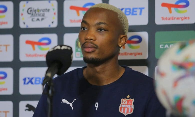 CR Belouizdad striker Khanyisa Mayo during the press conference