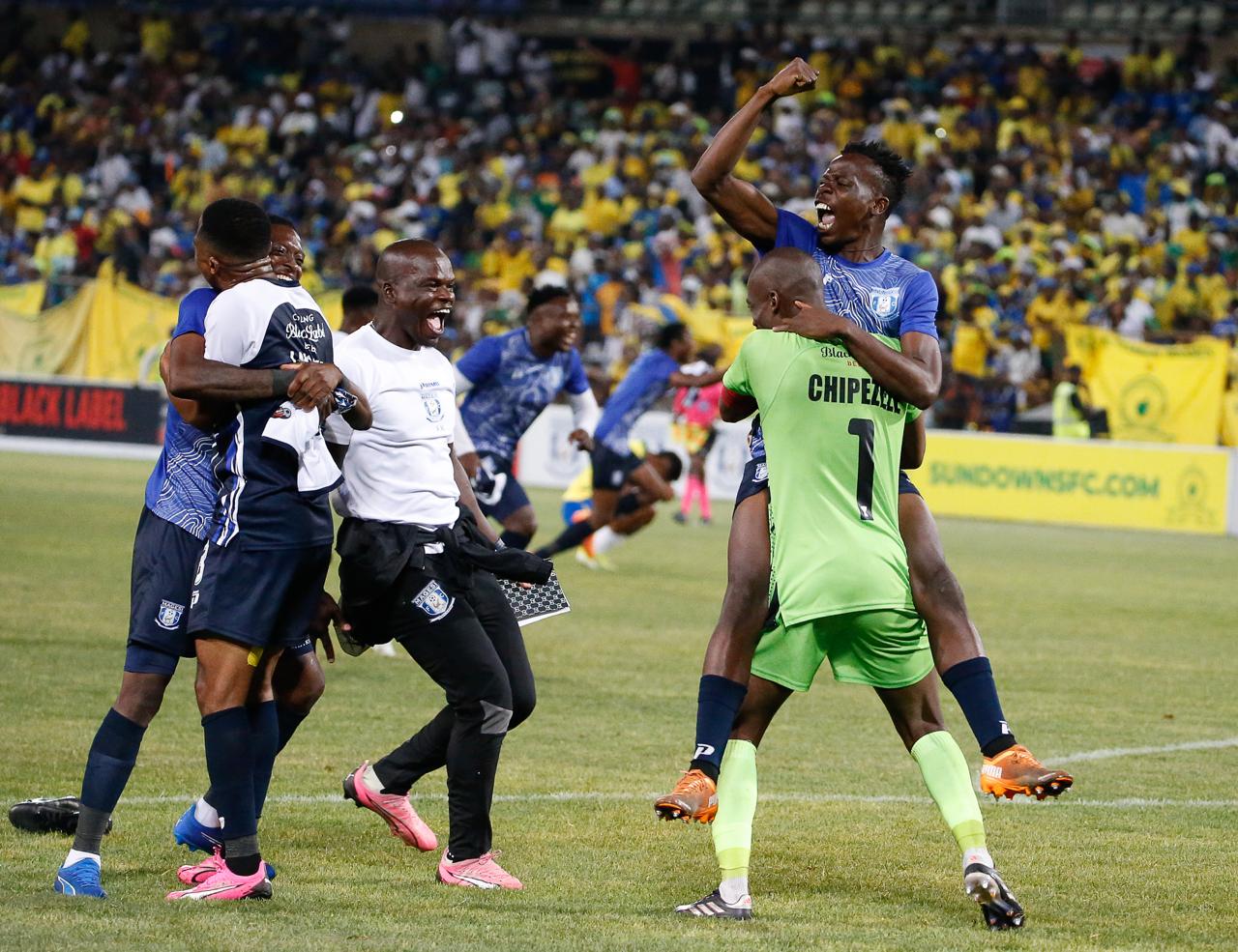 Magesi players celebrating the Carling Knockout Cup win.