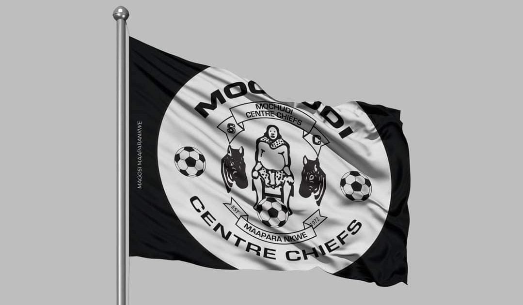 The flag of Mochudi Centre Chiefs, a club that joined forces with Stanton Fredericks