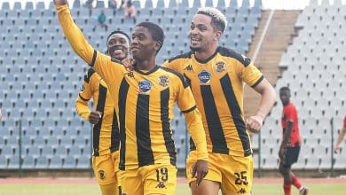 Kaizer Chiefs players celebrate Naledi Hlongwane’s goal