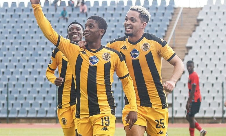 Kaizer Chiefs players celebrate Naledi Hlongwane’s goal