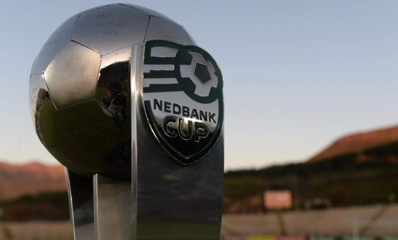 The Nedbank Cup trophy on display at the Danie Craven Stadium.