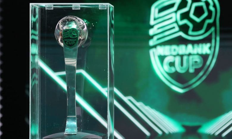 The trophy during the 2024 Nedbank Cup Last 32 draw