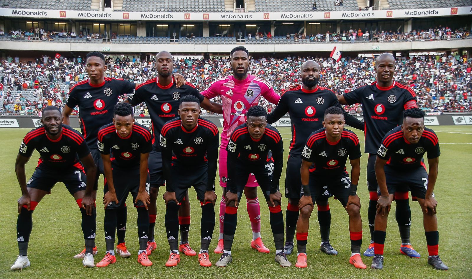 Orlando Pirates players before a recent match.