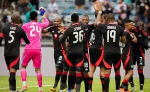Orlando Pirates players celebrate a victory