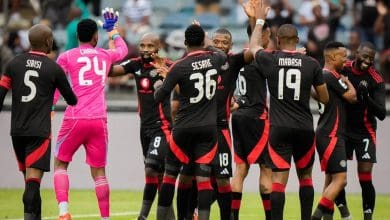 Orlando Pirates players celebrate a victory