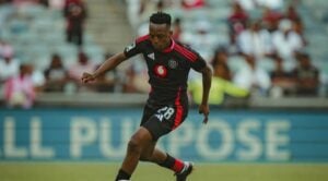 Orlando Pirates star Patrick Maswanganyi in action