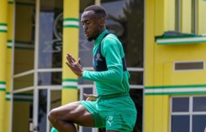 Peter Shalulile during a Mamelodi Sundowns training training