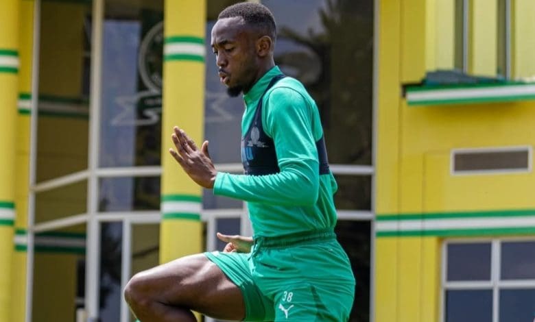 Peter Shalulile during a Mamelodi Sundowns training training