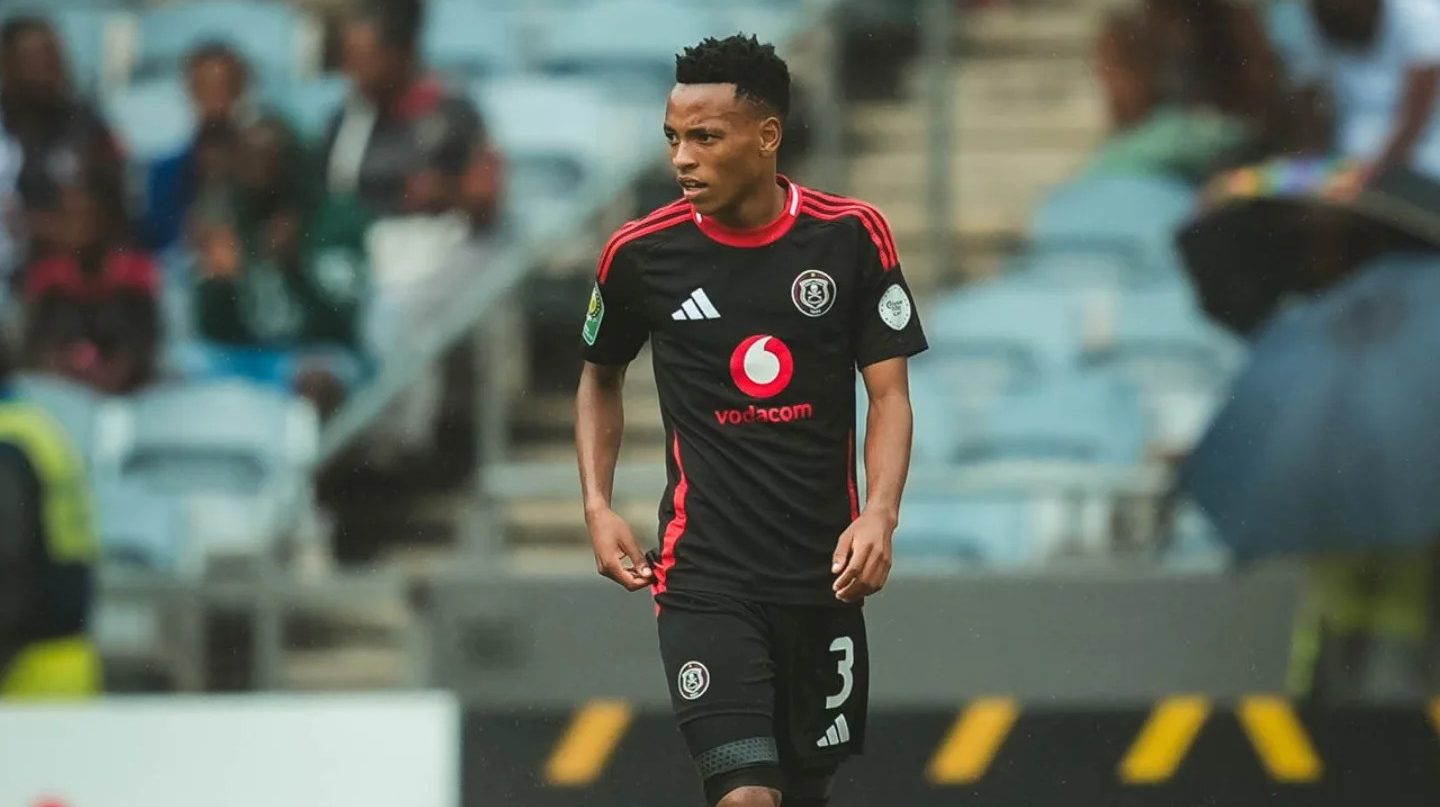 Relebohile Mofokeng of Orlando Pirates in action