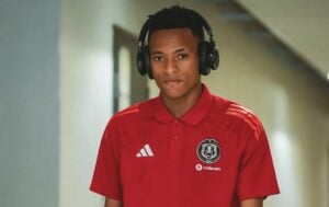 Relebohile Mofokeng entering the stadium