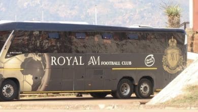 Royal AM bus packed at the stadium