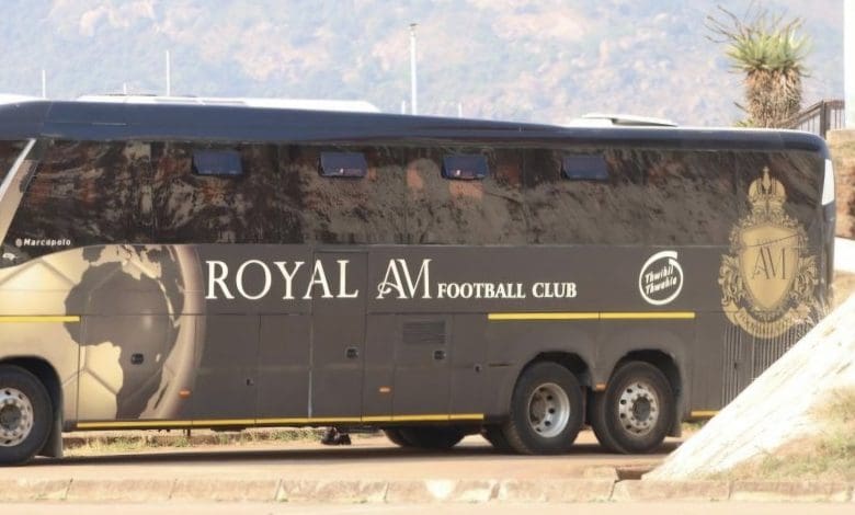 Royal AM bus packed at the stadium